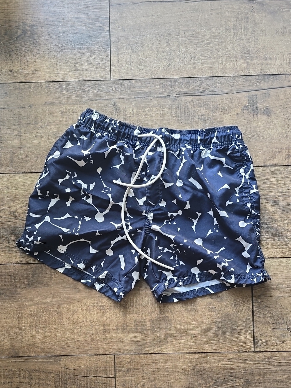 Cotton On Navy and White Abstract Print Swim Shorts